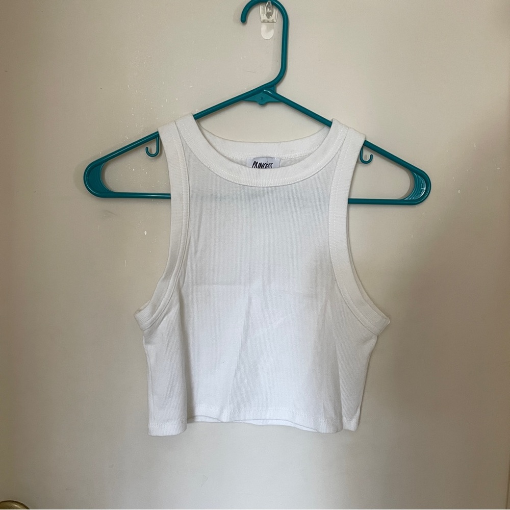Princess polly cropped white tank top